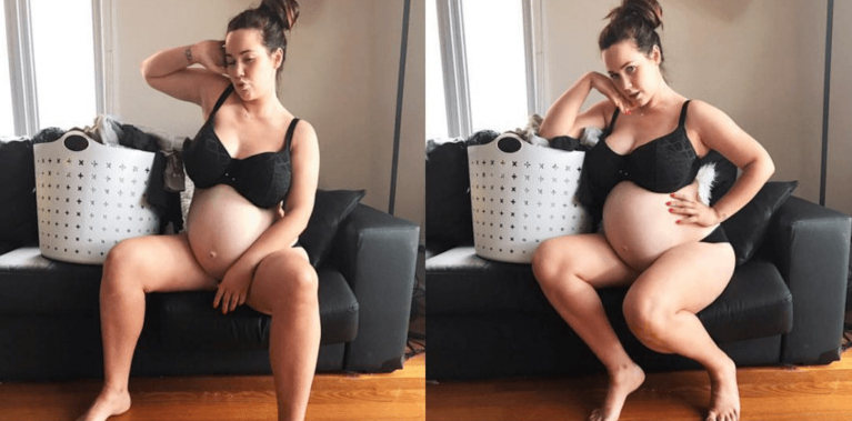 Topošā māmiņa internetā ievietoja ideālas fotogrāfijas, un pēc tam parādīja, kā patiesībā izskatās grūtnieces ikdiena